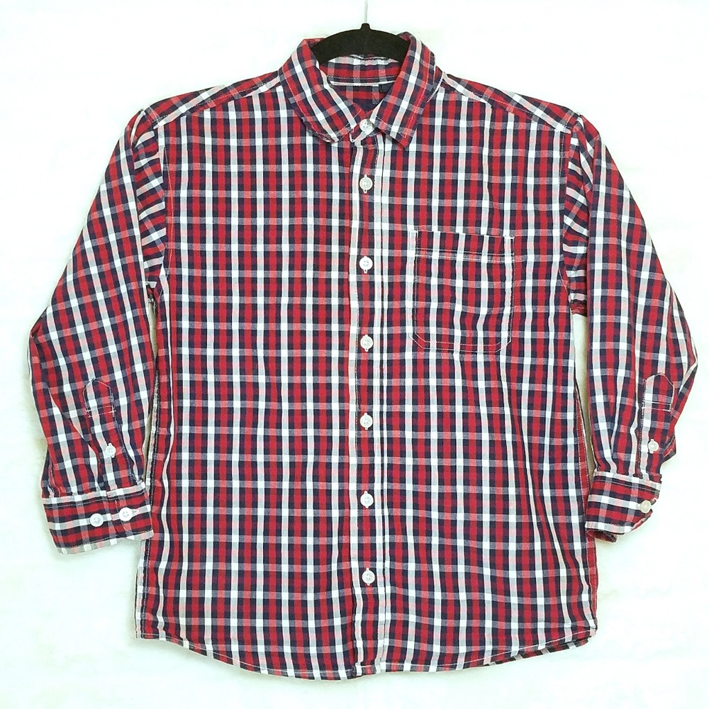 2 for $15 Red Plaid Button Up Size 8